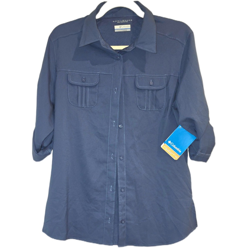 Columbia Sun Goddess III Long Sleeve Shirt Blue Omni-Shade UPF 40 XL1082-508